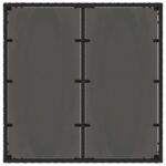 Table de jardin dessus en verre Noir 90x90x75 cm Résine tressée – Image 5