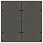 Table de jardin avec dessus en verre marron résine tressée – Image 5