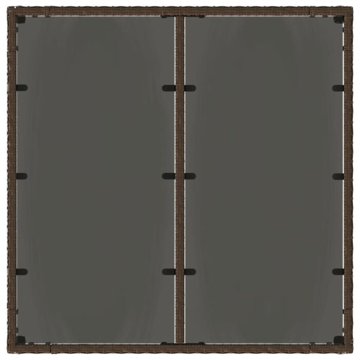 Table de jardin avec dessus en verre marron résine tressée – Image 5