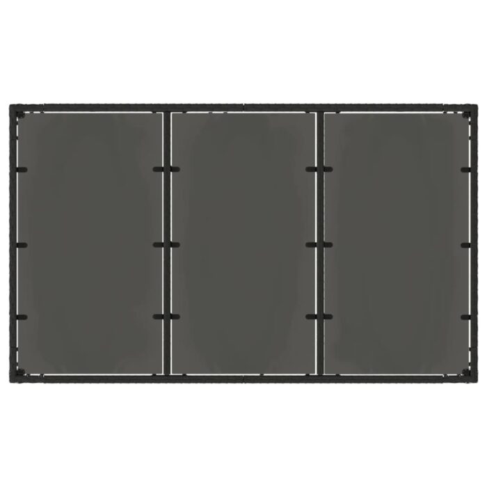 Table de jardin dessus en verre Noir 150x90x75cm Résine tressée – Image 5