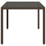 Table de jardin avec dessus en verre marron résine tressée – Image 3