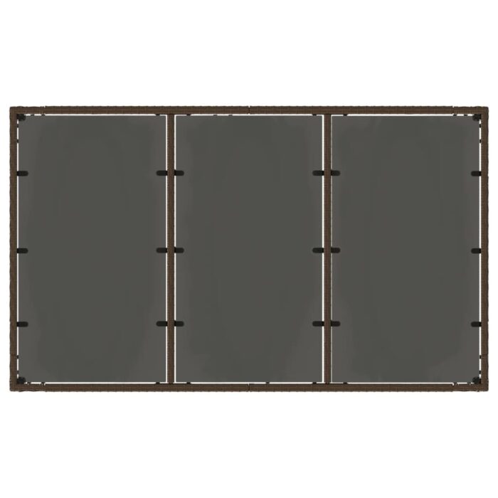 Table de jardin avec dessus en verre marron résine tressée – Image 5