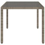 Table de jardin dessus en verre Gris 150x90x75cm Résine tressée – Image 3