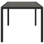 Table de jardin dessus en verre Noir 190x90x75cm Résine tressée – Image 3