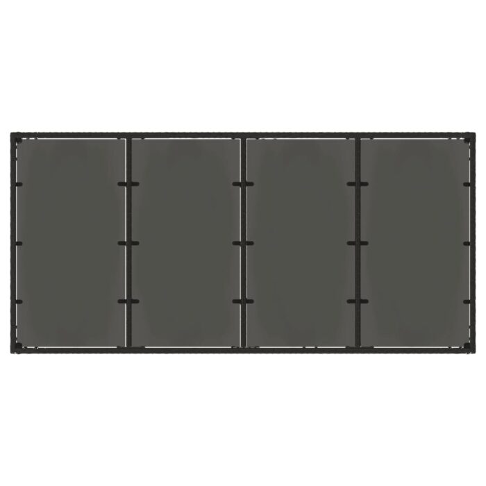 Table de jardin dessus en verre Noir 190x90x75cm Résine tressée – Image 5