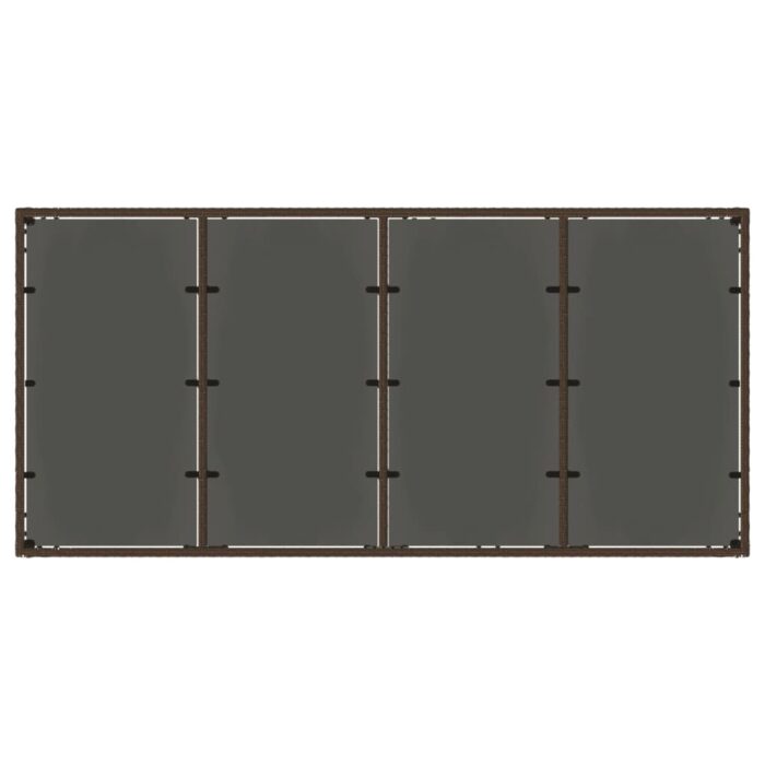 Table de jardin avec dessus en verre marron résine tressée – Image 5