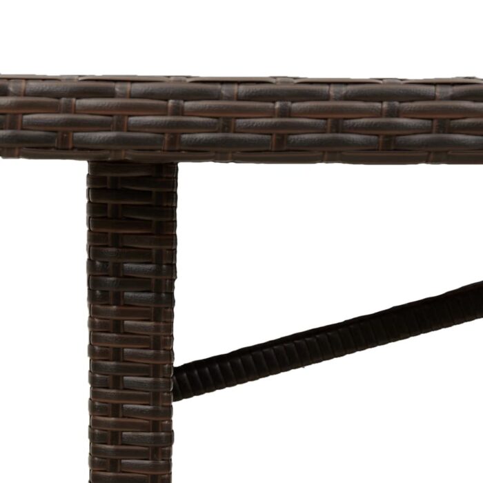 Table de jardin avec dessus en verre marron résine tressée – Image 6