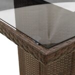 Table de jardin avec dessus en verre marron résine tressée – Image 7