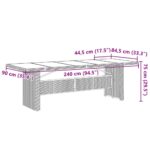 Table de jardin avec dessus en verre marron résine tressée – Image 9