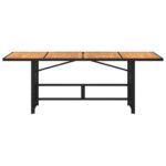 Table de jardin et dessus en bois d'acacia noir résine tressée – Image 2