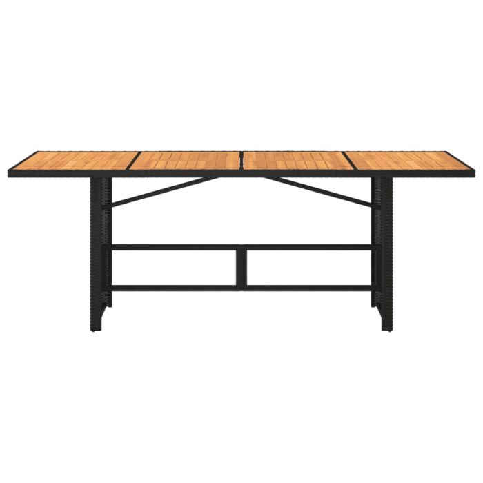 Table de jardin et dessus en bois d'acacia noir résine tressée – Image 2