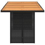 Table de jardin et dessus en bois d'acacia noir résine tressée – Image 3