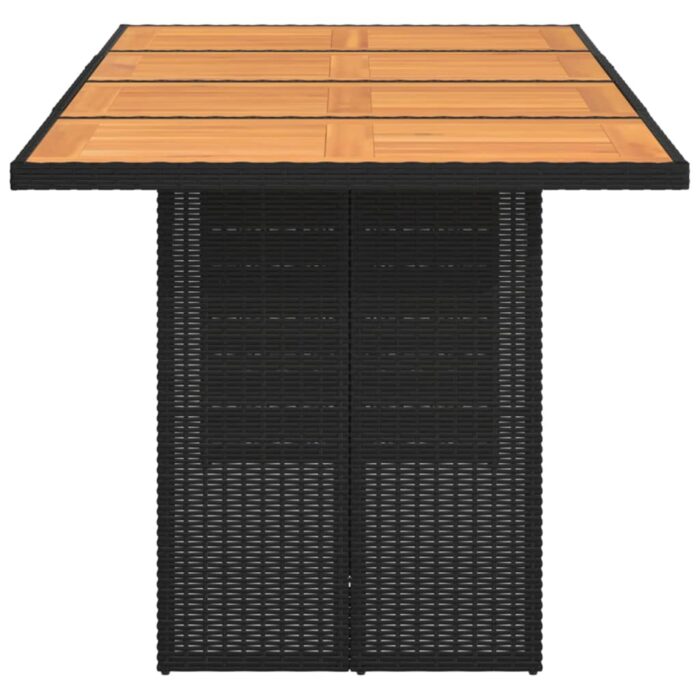 Table de jardin et dessus en bois d'acacia noir résine tressée – Image 3