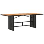 Table de jardin et dessus en bois d'acacia noir résine tressée – Image 4