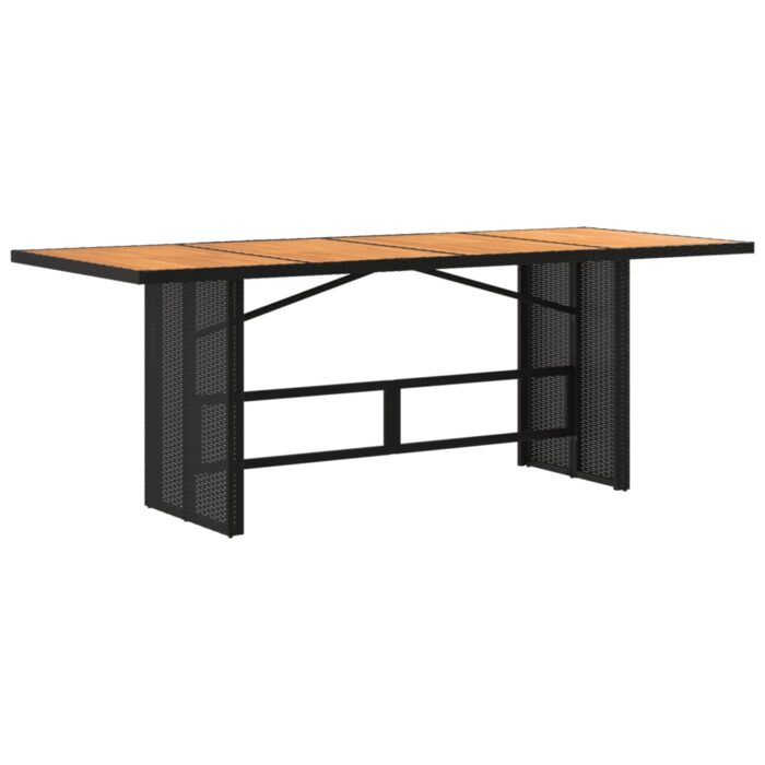 Table de jardin et dessus en bois d'acacia noir résine tressée – Image 4