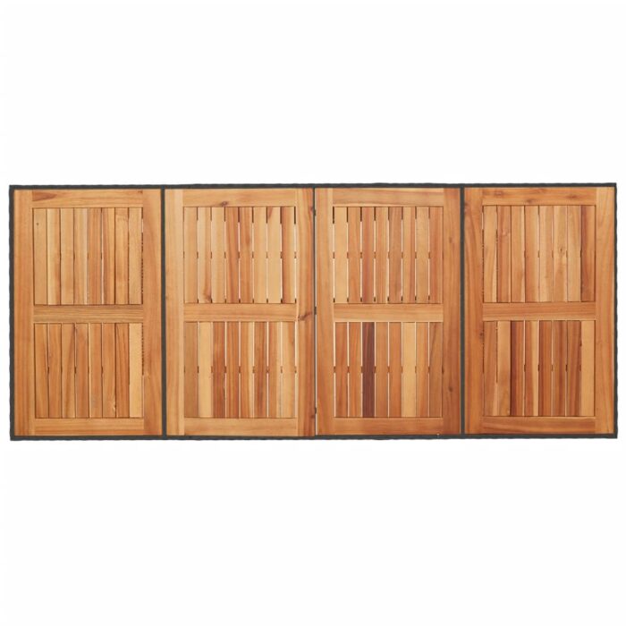 Table de jardin et dessus en bois d'acacia noir résine tressée – Image 5