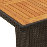 Table de jardin et dessus en bois d'acacia noir résine tressée – Image 6