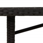 Table de jardin et dessus en bois d'acacia noir résine tressée – Image 7