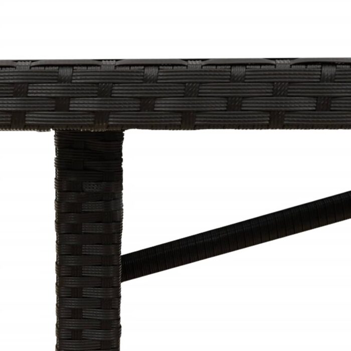 Table de jardin et dessus en bois d'acacia noir résine tressée – Image 7