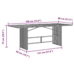Table de jardin et dessus en bois d'acacia noir résine tressée – Image 9