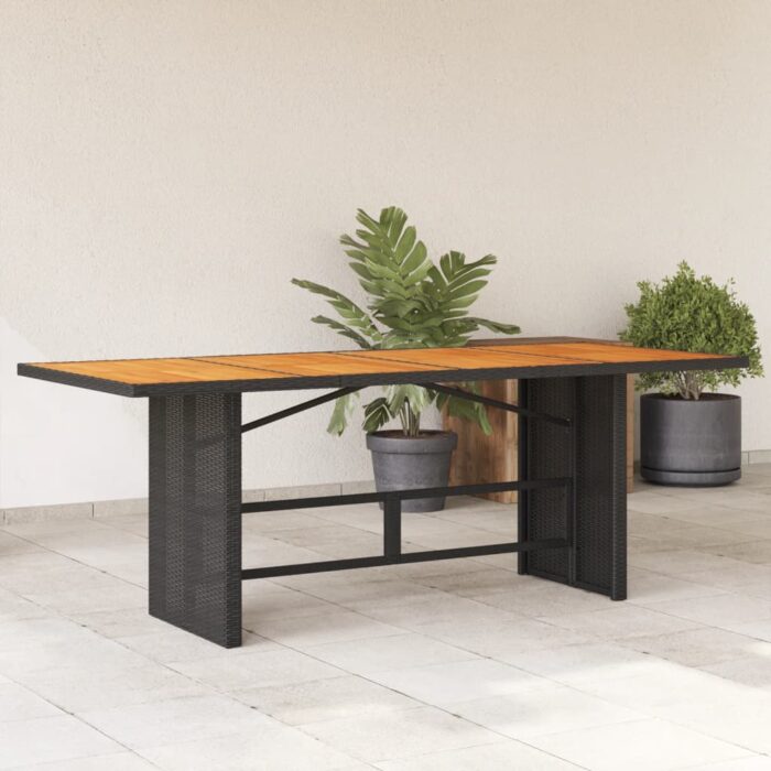 VXL8721012332973_m_en_hd_1.jpg Table de jardin et dessus en bois d'acacia noir résine tressée – Image 1