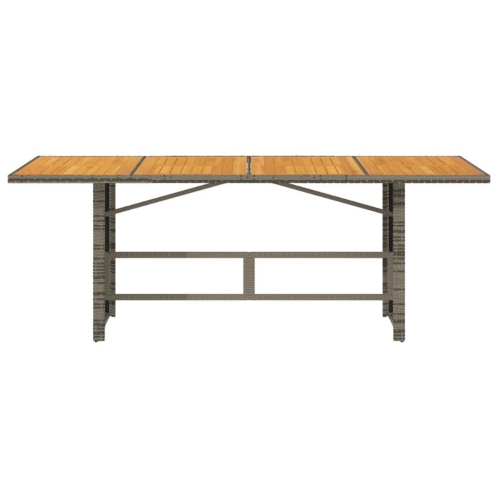 Table de jardin et dessus en bois d'acacia gris résine tressée – Image 2