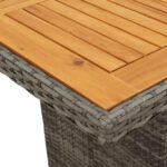 Table de jardin et dessus en bois d'acacia gris résine tressée – Image 6