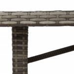 Table de jardin et dessus en bois d'acacia gris résine tressée – Image 7