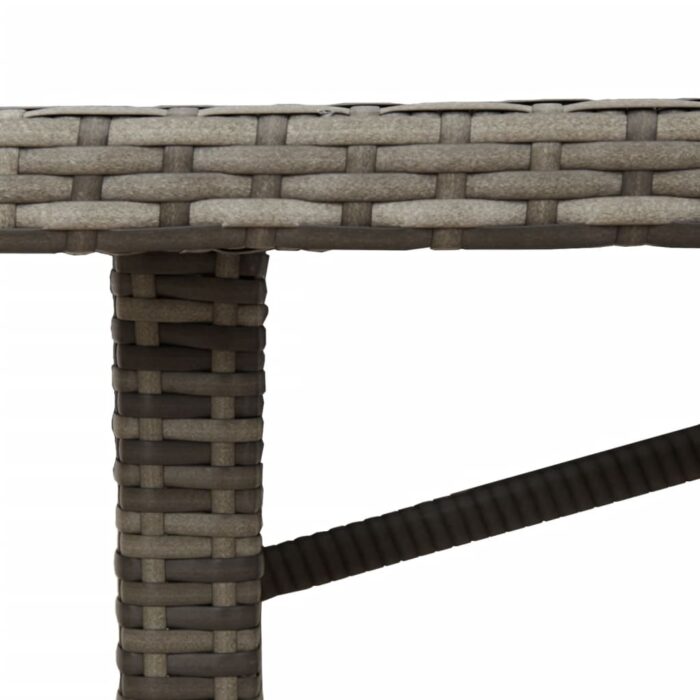 Table de jardin et dessus en bois d'acacia gris résine tressée – Image 7