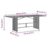 Table de jardin et dessus en bois d'acacia gris résine tressée – Image 9