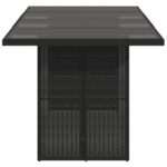 Table de jardin avec dessus en verre noir résine tressée – Image 3