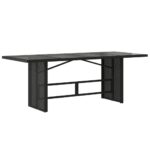 Table de jardin avec dessus en verre noir résine tressée – Image 4
