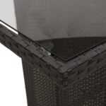 Table de jardin avec dessus en verre noir résine tressée – Image 6