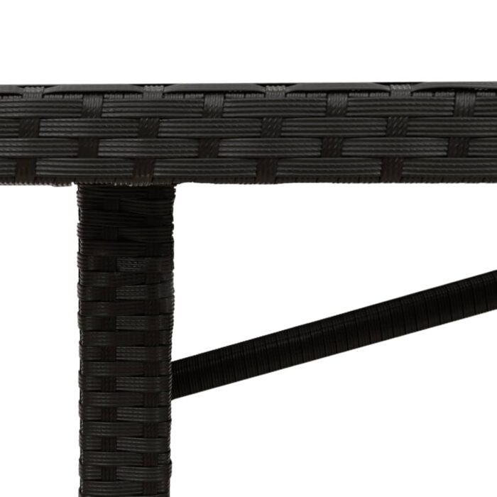 Table de jardin avec dessus en verre noir résine tressée – Image 7