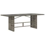 Table de jardin avec dessus en verre gris résine tressée – Image 4