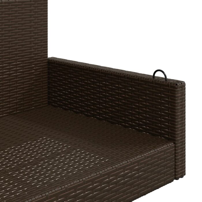 Balancelle marron 119x56x48 cm résine tressée – Image 6