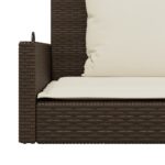 Balancelle avec coussins marron 119x56x48 cm résine tressée – Image 6