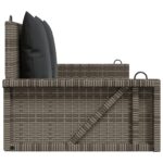 Balancelle avec coussins gris 119x56x48 cm résine tressée – Image 3