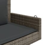 Balancelle avec coussins gris 119x56x48 cm résine tressée – Image 5