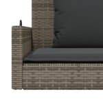 Balancelle avec coussins gris 119x56x48 cm résine tressée – Image 6