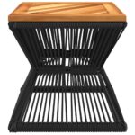 Table basse avec base en fil de fer noir bois d'acacia massif – Image 4