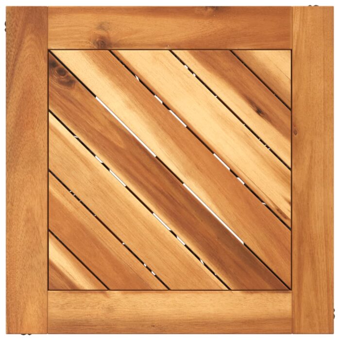 Table basse avec base en fil de fer noir bois d'acacia massif – Image 6