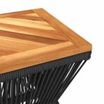 Table basse avec base en fil de fer noir bois d'acacia massif – Image 7