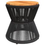 Table basse avec base en fil de fer noir bois d'acacia massif – Image 3