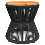 Table basse avec base en fil de fer noir bois d'acacia massif – Image 4