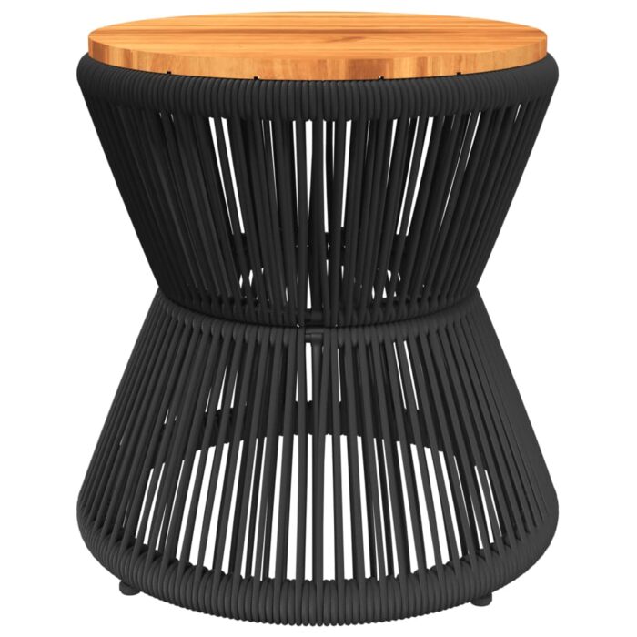 Table basse avec base en fil de fer noir bois d'acacia massif – Image 4
