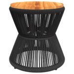 Table basse avec base en fil de fer noir bois d'acacia massif – Image 5