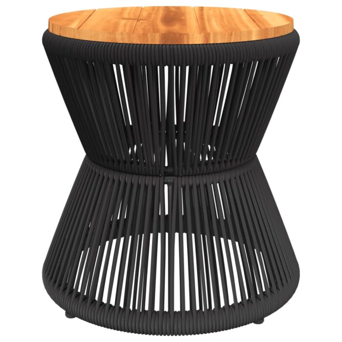 Table basse avec base en fil de fer noir bois d'acacia massif – Image 5