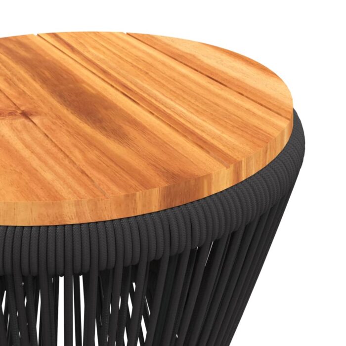 Table basse avec base en fil de fer noir bois d'acacia massif – Image 7