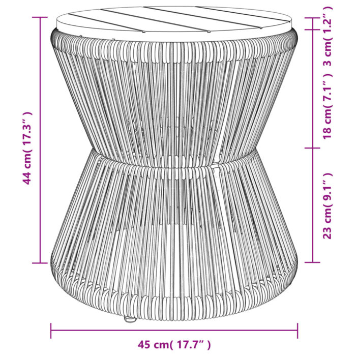 Table basse avec base en fil de fer noir bois d'acacia massif – Image 9